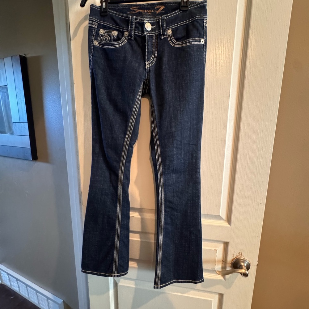 Seven7 Women's Dark Blue Boot Cut Jeans